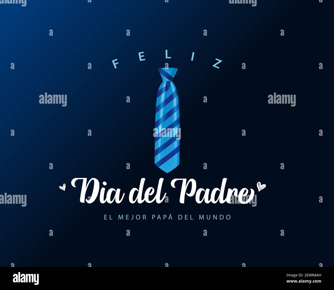 Feliz Dia del Padre spanish calligraphy Happy Fathers Day blue